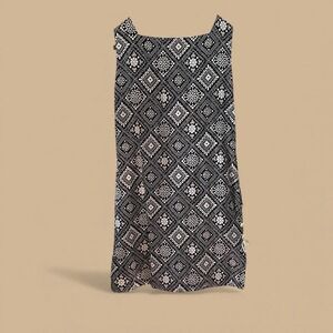 Vintage 60s shift dress geometric flower print sleeveless